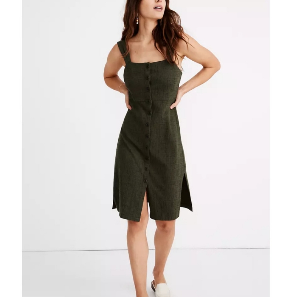 Madewell Texture and Thread Green Midi Dress